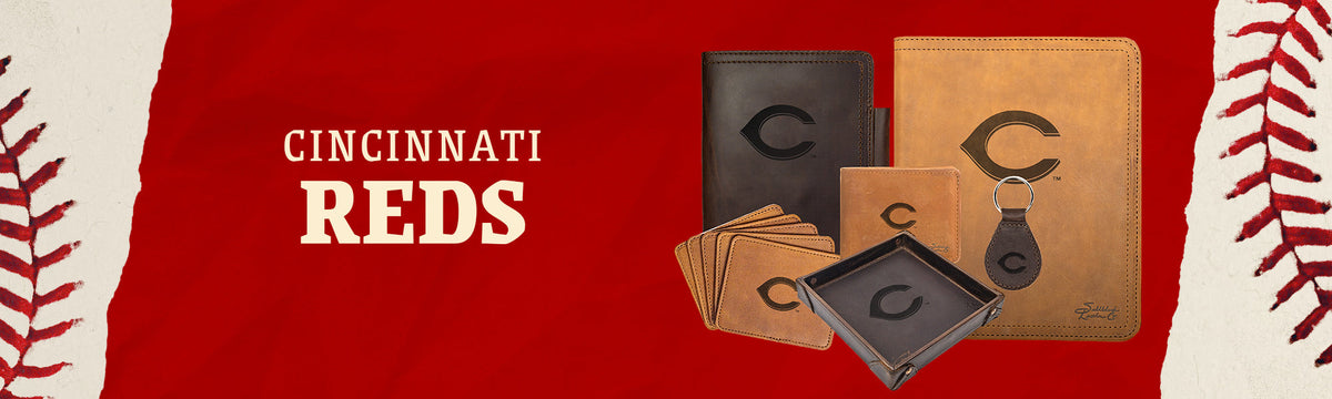 Cincinnati Reds leather goods by Saddleback Leather Co.