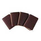 Leather Pocket Bibles Four Gospels in reddish brown, four embossed gospel books fanned out
