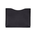 16" Horizontal Laptop Sleeve in Black, front view with curved top opening and logo
