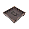 Cleveland Guardians Leather Valet Tray in Dark Coffee Brown with riveted corners and embossed C logo