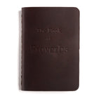 Leather Pocket Bible, Book of Proverbs in dark reddish-brown leather, front cover with embossed title