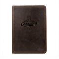 Leather Portfolio - Los Angeles Dodgers World Series Champions in Dark Coffee Brown, closed front engraved with champions logo