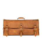 34" Beast Duffle Bag in Tobacco, front view with three buckle straps and top handle