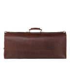 34" Beast Duffle Bag in Chestnut, back view with smooth panel and top handle