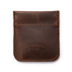 Bear Trap Leather Coin Purse in Dark Coffee Brown, front view with embossed Saddleback Leather Co. logo