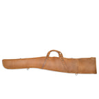 Shotgun Sleeve in Tobacco, back side view with handle straps and D-rings