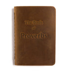 Leather Pocket Bible, Book of Proverbs in Tobacco, front cover with embossed title