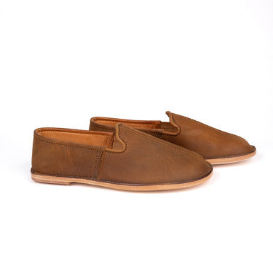Pair of Barefoot Slip-on Shoes in Tobacco, side view