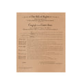Leather Bill of Rights - Natural, front view of the full text printed on natural tan leather, unframed