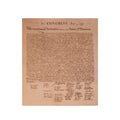 Leather Declaration Of Independence - Natural, front view of the full text and signatures printed on tan leather, unframed