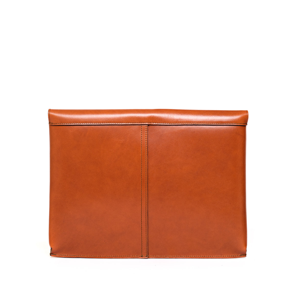 Silverback Document Holder in English Tan, back view with center seam
