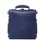 Saddleback Club Membership Paul Revere Leather Messenger Bag Backpack in Red, White and Blue, back view with top handle