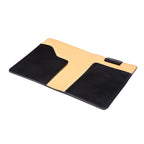 J.R.R. Tolkien Journal Cover in Raven Black, open flat showing the tan lining, pockets and pen loop