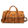 20" Baby Beast Duffle Bag in Tobacco with Kansas City Royals logo, front view with shoulder strap