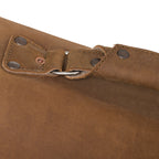 27" Adolescent Beast Duffle Bag in Tobacco, close-up of the riveted handle anchor and D-ring
