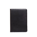 C.S. Lewis Medium Portfolio in Raven Black, closed front view with debossed logo