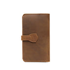 New Big Wallet in Tobacco, back view showing strap end