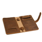 New Big Wallet in Tobacco, empty open view showing card slots, pen loops, coin pocket and ID window