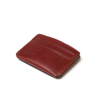 Silverback Front Pocket Leather ID Wallet in Oxblood, angled view of empty card slot side