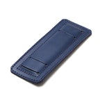 Freedom Collection Extra Shoulder Pad in Blue, angled underside view with strap slots and snaps