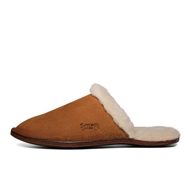 Women's Sheepskin Slipper in Tobacco, side view