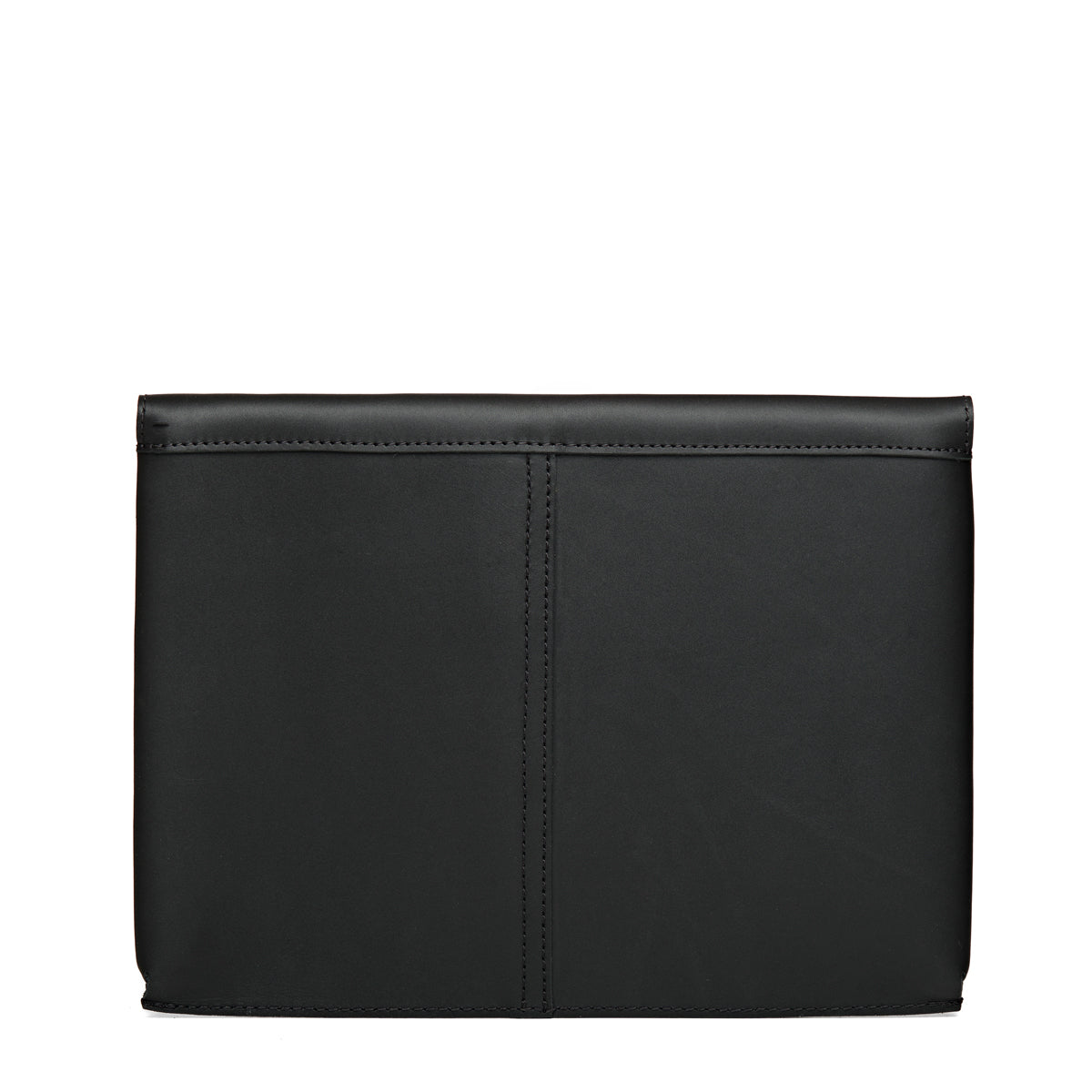 16" Document Holder in Black, back view with a center stitched seam
