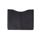 14" Horizontal Laptop Sleeve in Black, back view with center seam and curved top opening