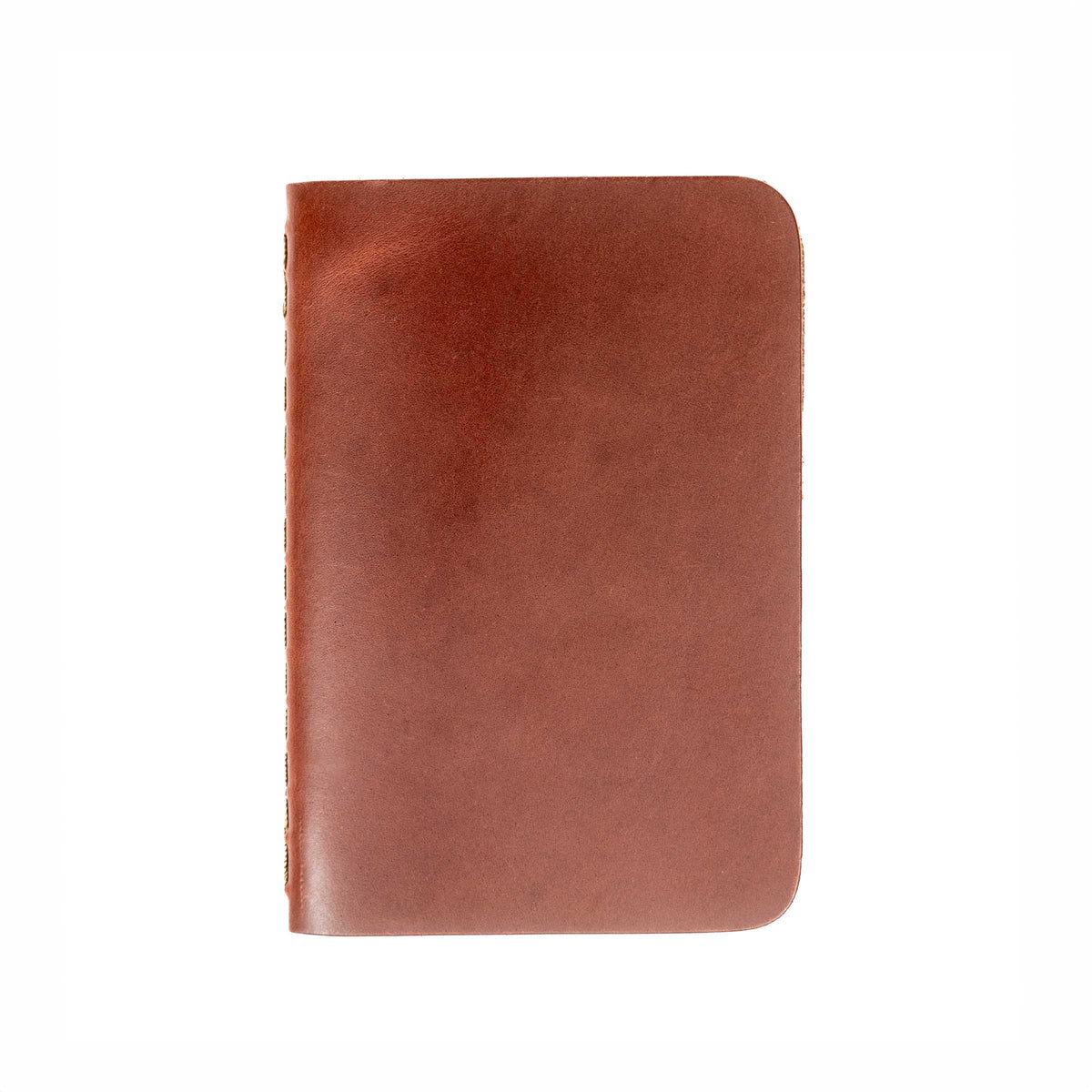Leather Pocket Notebook in Chestnut, front cover view