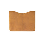 14" Horizontal Laptop Sleeve in Tobacco, back view with center seam and curved top opening