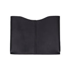 16" Horizontal Laptop Sleeve in Black, back view with center seam and curved top opening