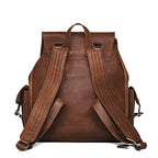 Large Travel Backpack in Burnt Sausage, back view with padded shoulder straps and top handle