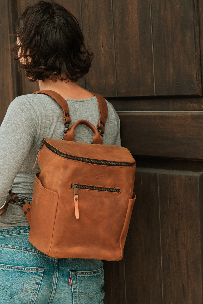 All in One Leather Backpack