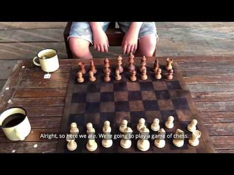 Travel Chess Set for Father and Son somewhere in Gabon, Central Africa.