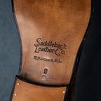 Officer Boot in Oxblood, leather sole stamped with Saddleback Leather Co. logo, handmade in Italy
