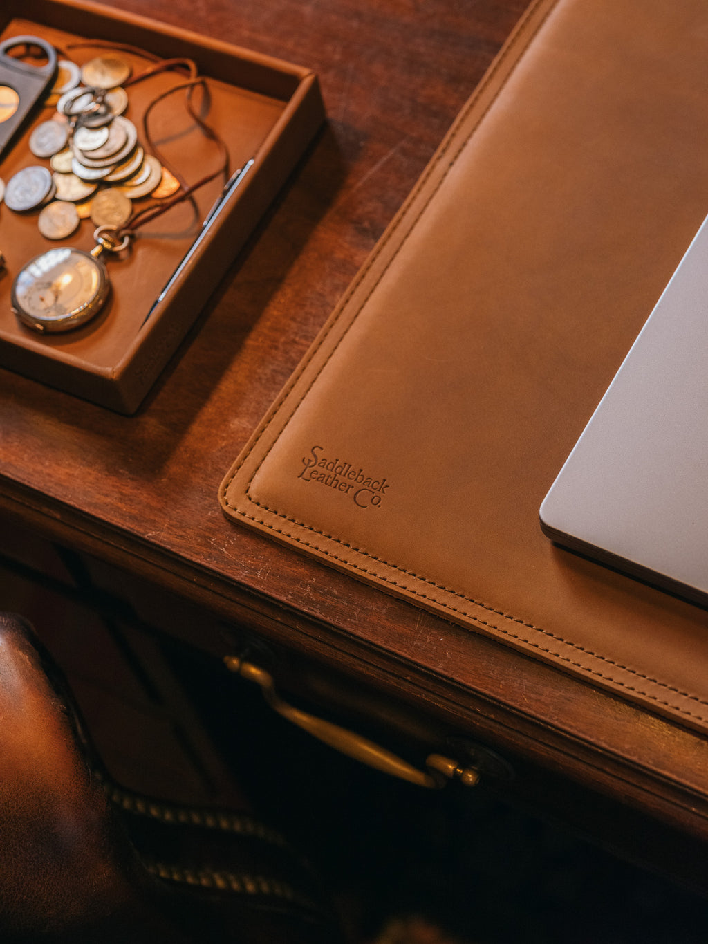 High quality light tan colored desk pad