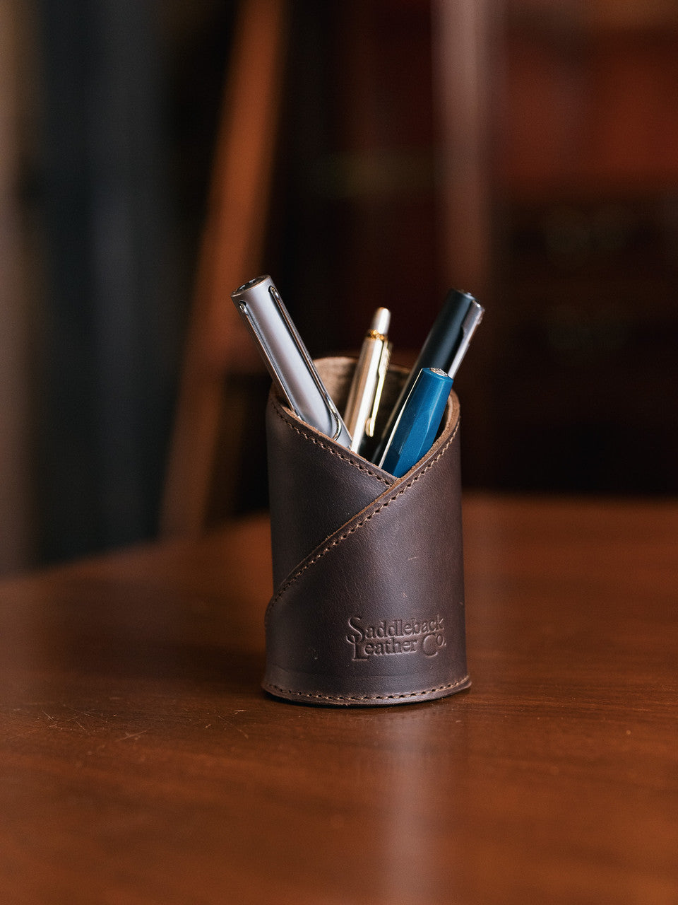 Leather Pen Cup Holder