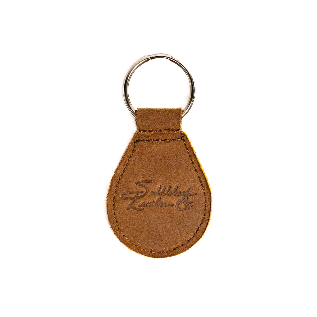 Pittsburgh Pirates Leather Keychain in Tobacco, back view with embossed Saddleback Leather Co. logo
