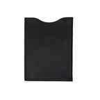 14" Vertical Laptop Sleeve in Black, front view with curved top opening and logo