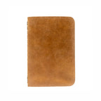 Leather Pocket Notebook in Tobacco, front cover view